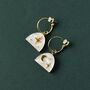 Crescent Moon And Star Arc Hoop Earrings, Gold Colour, thumbnail 6 of 9