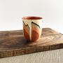 Set Of Stoneware Espresso Cups In Beige And Green, thumbnail 4 of 5