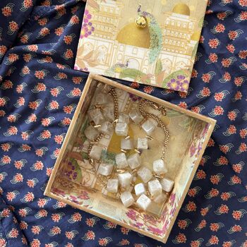 Jewellery Trinket Box, Lacquer Coated, Indian Print, 3 of 11