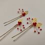 Red Berry And Gold Leaf Christmas Hair Pin Set – 3pcs, thumbnail 10 of 12