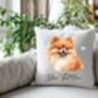 Personalised Pomeranian Hearts Cushion Cover Gift, thumbnail 2 of 2