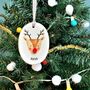 Rudolph Ceramic Christmas Decoration With Pom Pom Nose, thumbnail 2 of 3