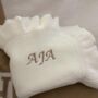 Personalised Embroided Knitted Ruffle Blanket, thumbnail 9 of 9