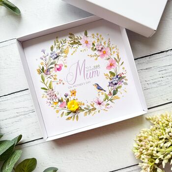 Handmade Floral Mother's Day Card: Paper Flowers And Bird Design. Customisable, 2 of 8