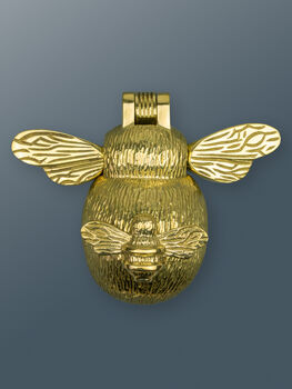 Brass Bee And Mini Bee Door Knocker Brass Finish, 2 of 3