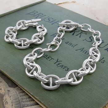Sterling Silver Oval Link Chunky Statement Bracelet, 4 of 8