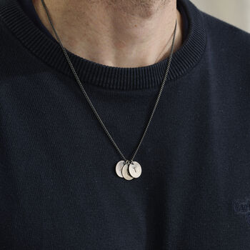 Personalised Men's Initial Disc Necklace, 3 of 6