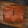 Tan Leather Briefcase Laptop Bag, thumbnail 3 of 12