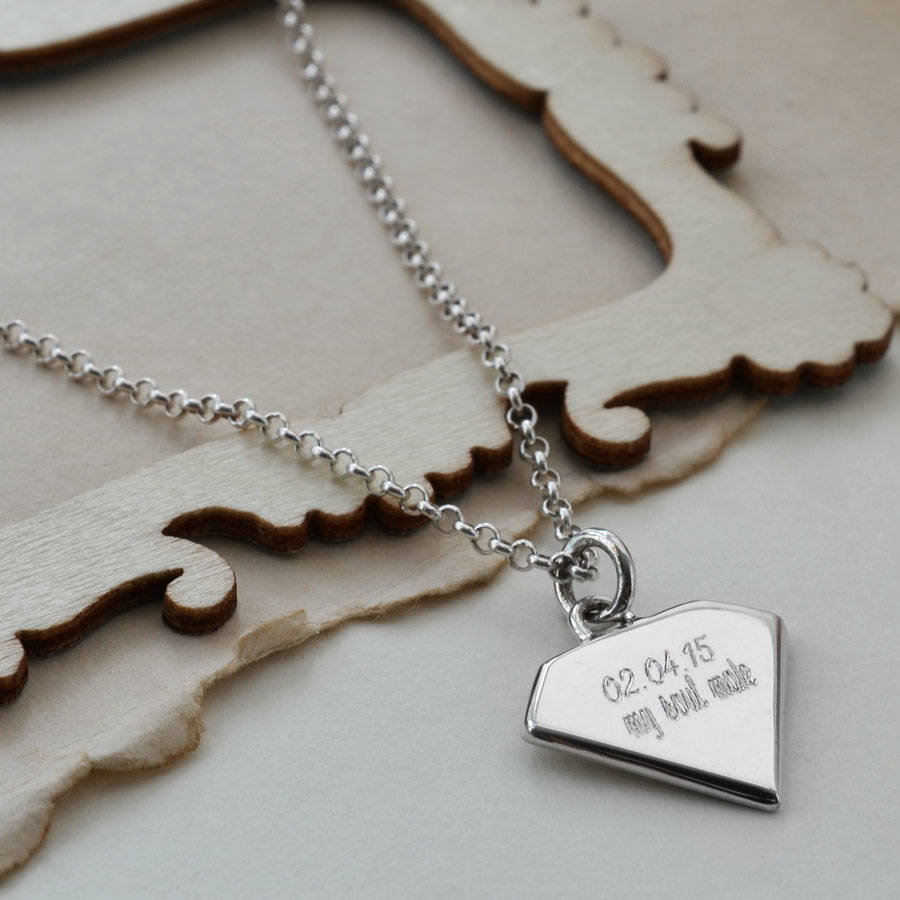 Sterling Silver Engravable Diamond Tag Necklace By Martha Jackson ...