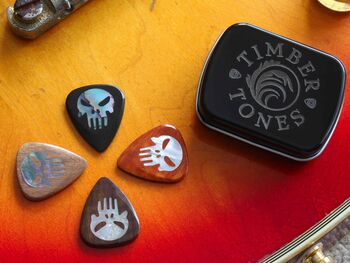 Punisher Exotic Timber Guitar Picks In A Gift Tin, 7 of 11
