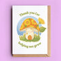 Sunflower Mushroom Thank You Teacher Card, thumbnail 1 of 2