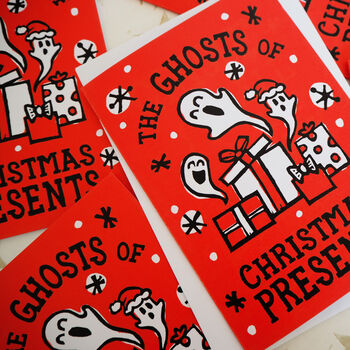 Spooky Ghosts Christmas Cards Pack Of Five Or 10, 3 of 3