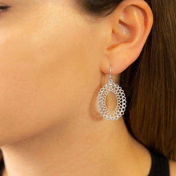Sterling Silver Dangly Jaipur Drop Earrings, 3 of 4