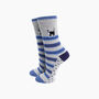 Embroidered Cat Combed Cotton Socks In Grey, thumbnail 1 of 4