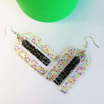 Colourful Acrylic Statement Earrings, 7 of 12
