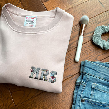 Embroidered Floral 'Mrs' Sweatshirt, 4 of 5
