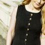 Black Button Down Split Front Peplum Vest Top, thumbnail 8 of 9