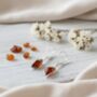 Cognac Baltic Amber And Silver Teardrop Earrings, thumbnail 2 of 3