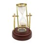 Personalised Three Minute Hourglass With Wooden Base And Compass, thumbnail 2 of 9