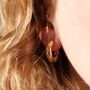 Lily Wildflower Gold Or Silver Chunky Floral Hoop Earrings, thumbnail 5 of 6