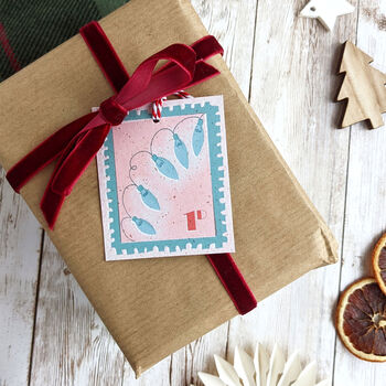 Festive Retro Stamps Gift Tags, 4 of 10