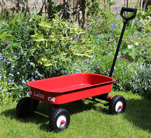 red pull along cart