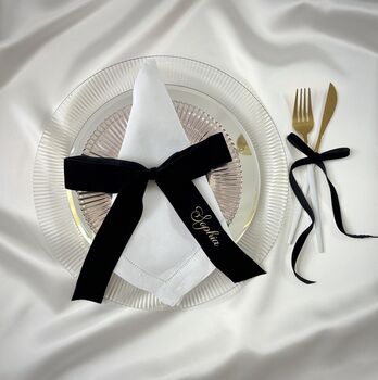 Embroidered Velvet Ribbon Place Setting, 4 of 8