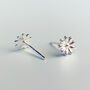 Sterling Silver Minimalist Daisy Stud Earrings, thumbnail 2 of 5