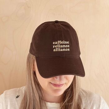 'Caffeine Reliance Alliance' Cotton Baseball Cap, 3 of 8