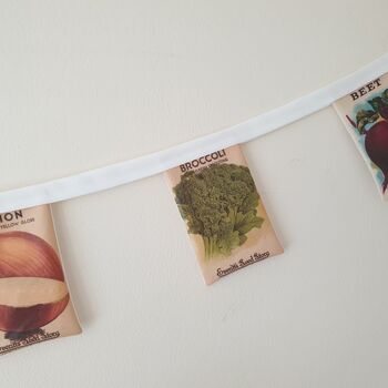 Fabric Vegetable Seed Packet Bunting Decoration, 2 of 8