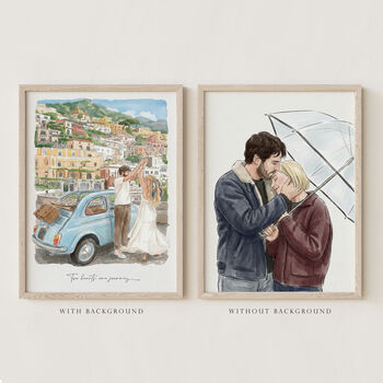 Watercolour Couple Portrait From Photo – Anniversary Gift For Her / Him, Valentine's Day Gift, 6 of 12