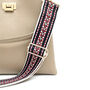 Taupe Leather Tote Bag With Navy Boho Strap, thumbnail 2 of 8