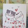 Cat Love Hearts Valentine's Day Card, thumbnail 6 of 7
