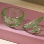 Vintage Art Deco Glass Trinket Pot Green, thumbnail 1 of 4