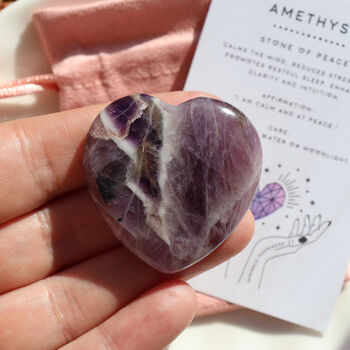 Amethyst Polished Heart For Peace And Clarity, 3 of 7