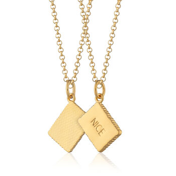 Nice Biscuit Necklace, Sterling Silver Or Gold Plated, 10 of 11