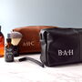 Personalised Leather Effect Men's Wash Bag, thumbnail 8 of 9
