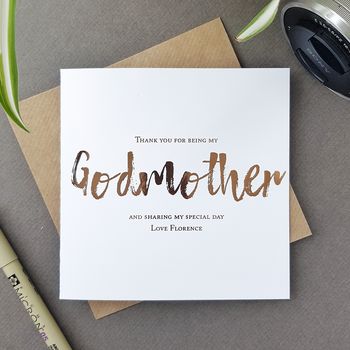 Godmother Christening Thank You Card | Be My Godmother, 2 of 3
