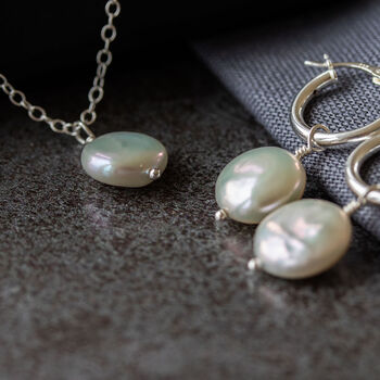 Freshwater Pearl Coin Necklace, 5 of 7
