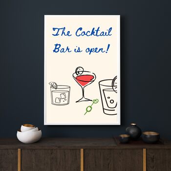 A4 Print, The Cocktail Bar Is Open, 4 of 5