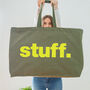 Olive Oversized Tote Bag. Stuff Bag. Weekend Bag, thumbnail 1 of 5