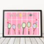 Wimbledon Tennis With Strawberries And Cream Illustration Art Print, thumbnail 1 of 3