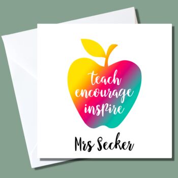 Personalised Teach Encourage Inspire Card, 2 of 2