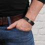 Mens Personalised Leather Message Bracelet, thumbnail 6 of 9