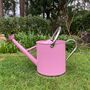 Peony Pink And Chrome Trim Watering Can Nine Litre, thumbnail 5 of 6