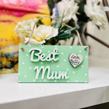 Best Mum Christmas Gift For Her Card Alternative Sign, 2 of 7