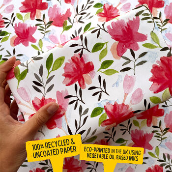 Roses Recycled Wrapping Paper And Plantable Tag Set, 3 of 6