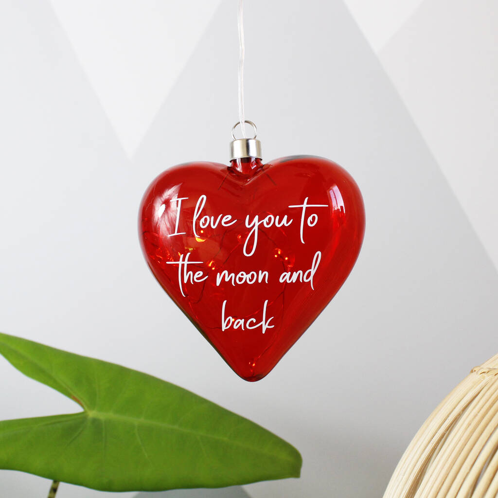 Personalised I Love You Glass LED Light Heart By Olivia Ltd