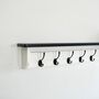 White Coat Rack With Black Shelf 10cm Deep, Shelf With Hooks, Black Hooks, Silver Hooks, Bronze, Copper, Chrome Hooks, Brass Hooks, thumbnail 9 of 10