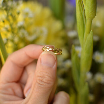 Solid 9ct Gold Laurel Ring, 2 of 8